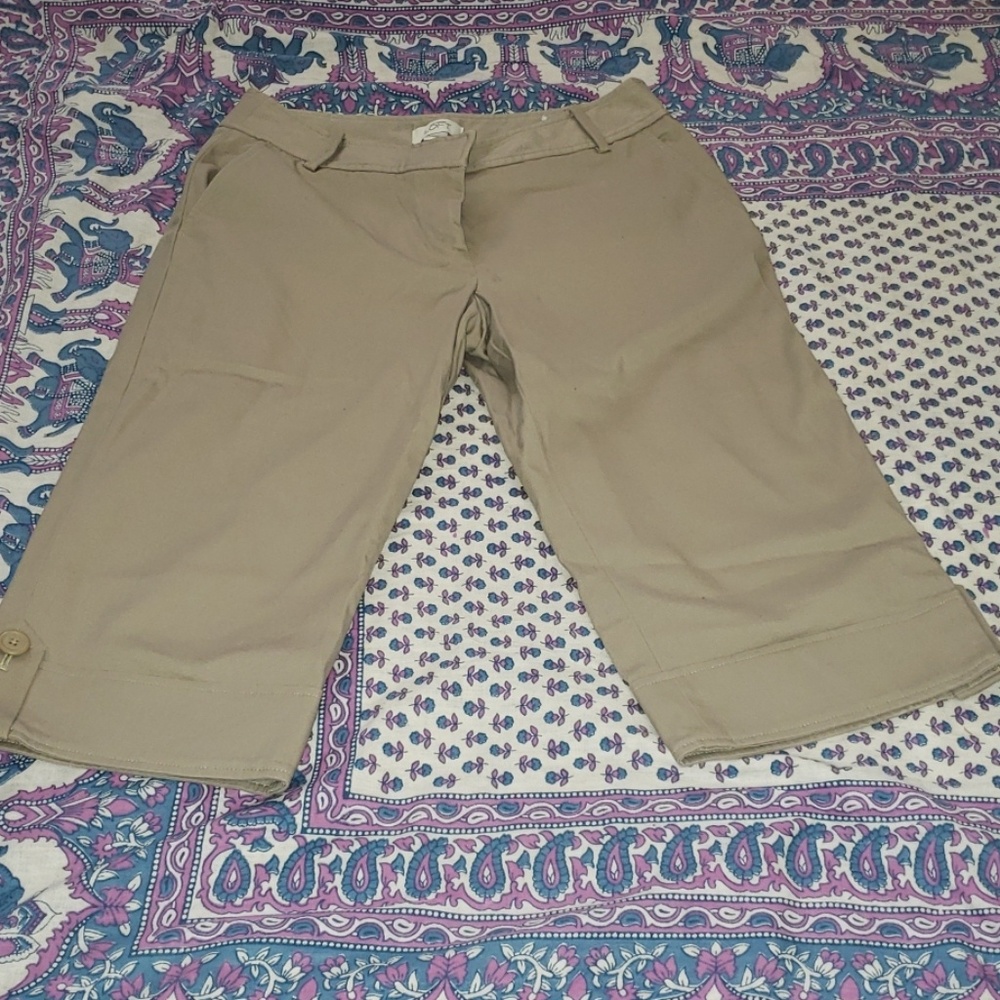 Ann Taylor Loft Beige Capris Marisa style size 4
